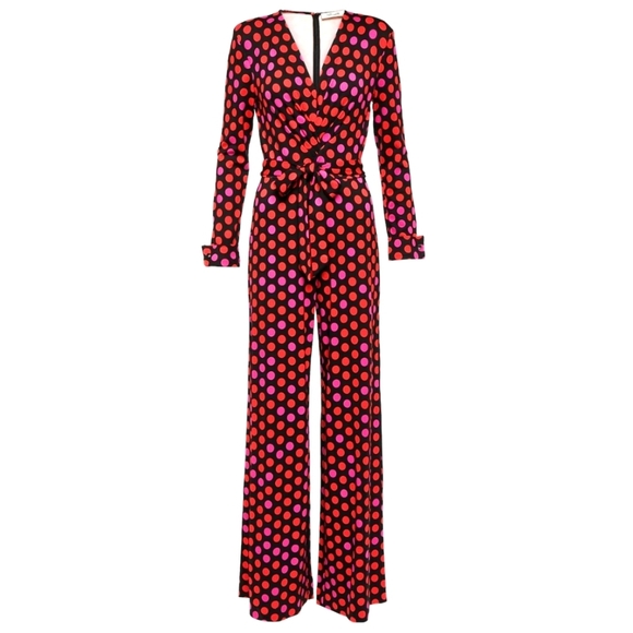 Diane Von Furstenberg Pants - DVF Rosa wide leg jumpsuit 14